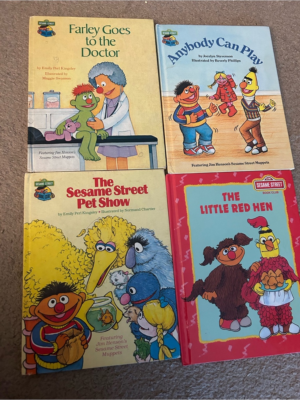 Sesame Street Children's Book Set - vintage bundle lot of 4